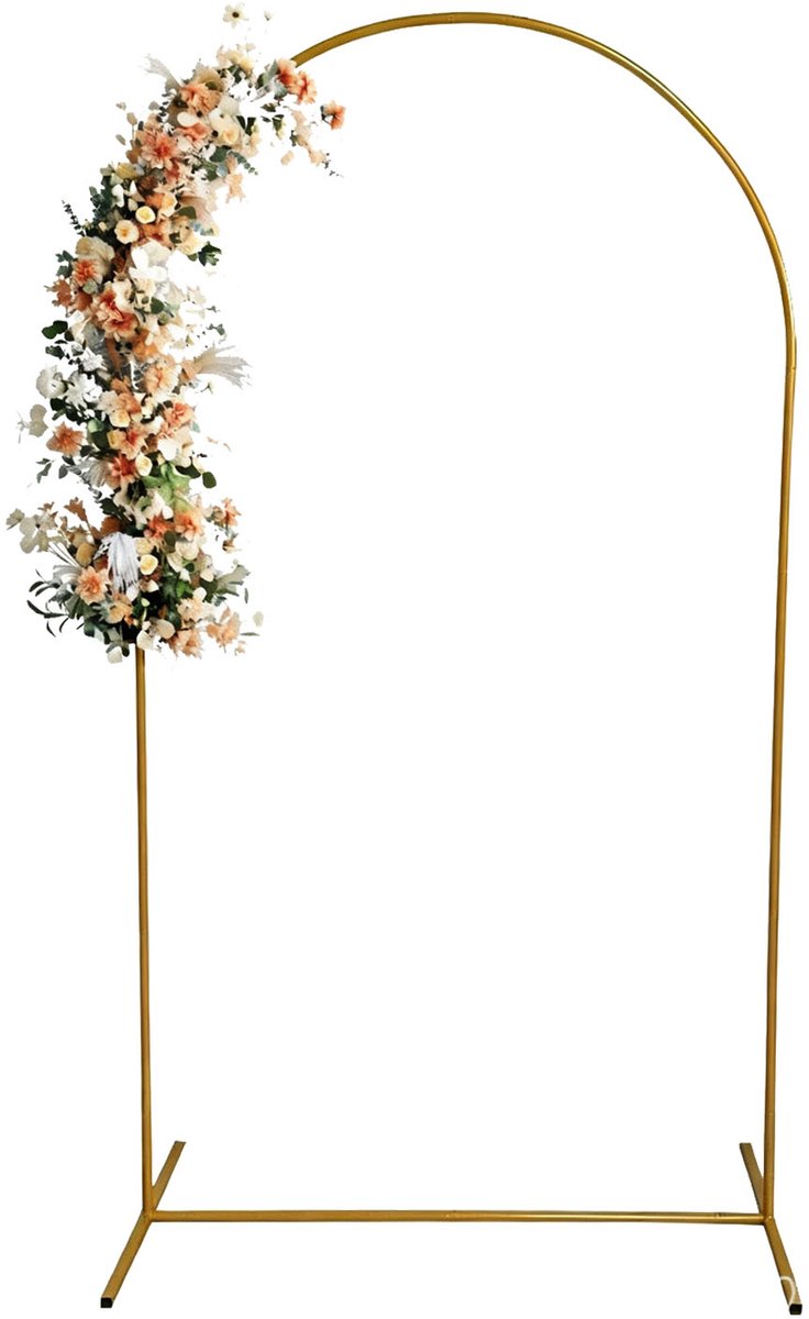 Metalen Boogset - Goud - Feestboog voor Bruiloft, Verjaardag en Feest - IJzeren Boogstandaard - 0,8 x 1,8 m