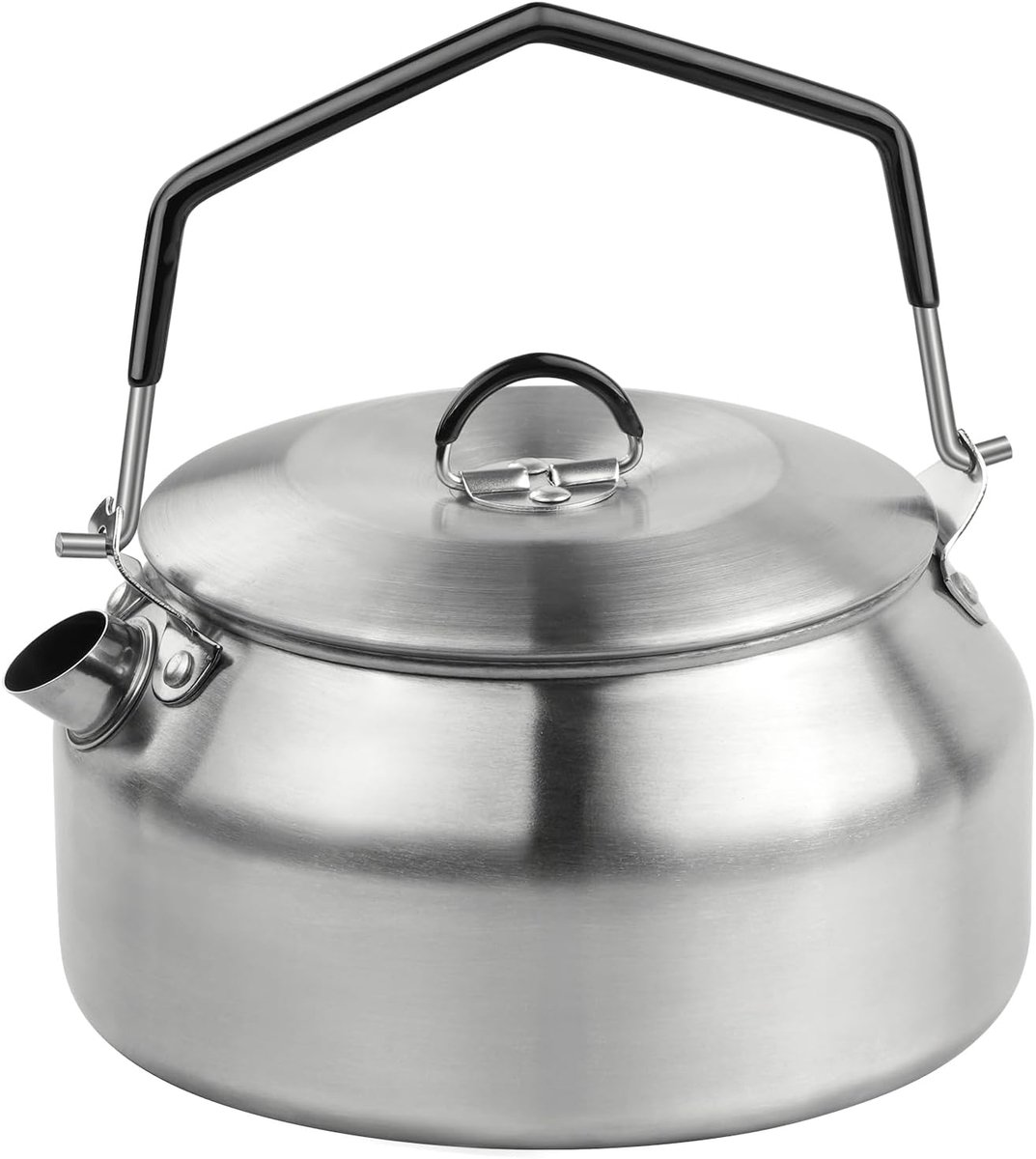 Casalora Roestvrijstalen waterfles voor op de camping - 1 liter - Draagbare waterfles voor buiten - Thee-/koffiepot voor op de camping - Geschikt voor koken in de buitenlucht, picknicks en wandelen