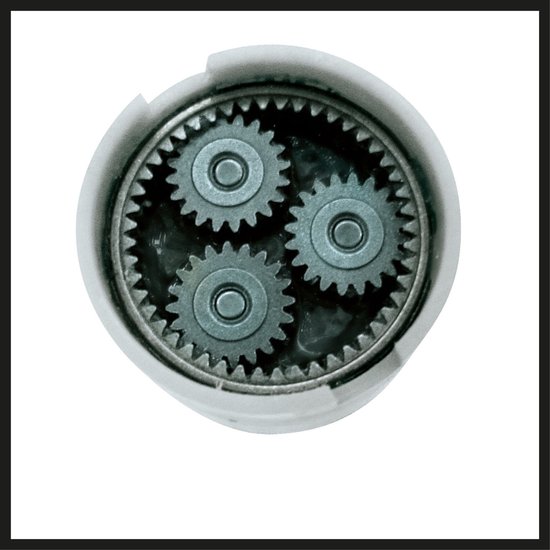 Gedetailleerde weergave van het tandwielmechanisme van de Einhell boor-/schroefmachine.