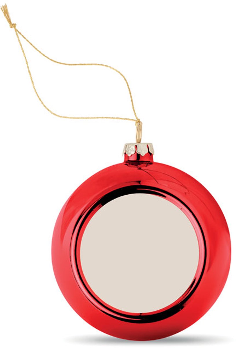 5 rode kerstballen geschikt voor sublimatie, diameter 6 cm