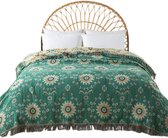 Bankplaid – 100% puur katoen – Dubbelzijdige mousseline – Sprei in bohemian-stijl – 150 x 200 cm – Katoenen gaasdeken – Knusse plaid en sprei – Perfect voor woon- en slaapkamer