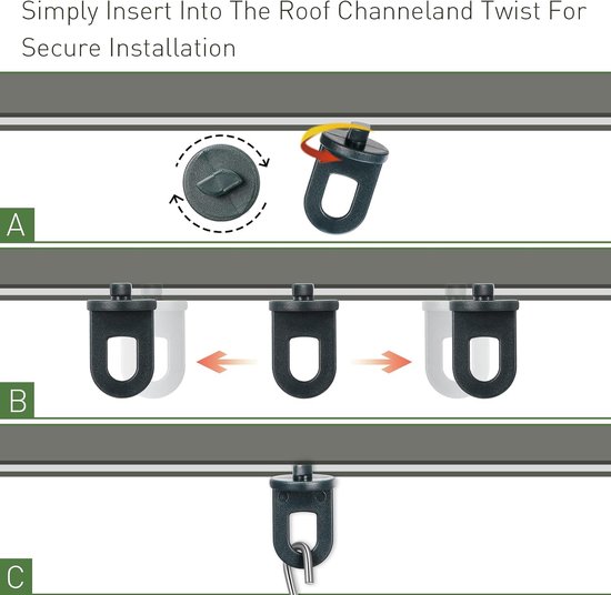 Set van 50 – Schuifclips/hangers voor kassen – Zwart – 19x30 mm – Inclusief S-haken – Geschikt voor het ophangen van planten, thermische netten en schaduwdoeken in de tuin — afbeelding 4
