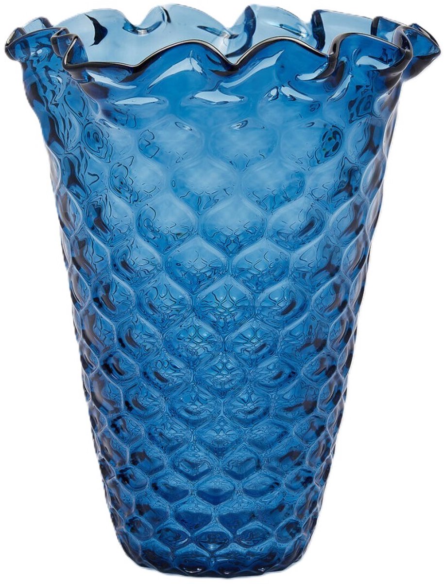EDG - Vaas- Glas - blauw - D28 x H36 cm - Opening 22,5 cm