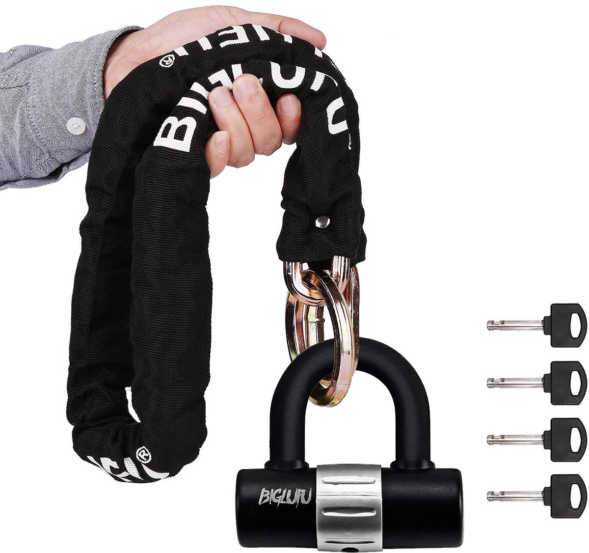 Fietskettingslot 100 cm - heavy-duty U-slot - 16 mm dik - hoge beveiliging voor fiets en motor - ShopVlot
