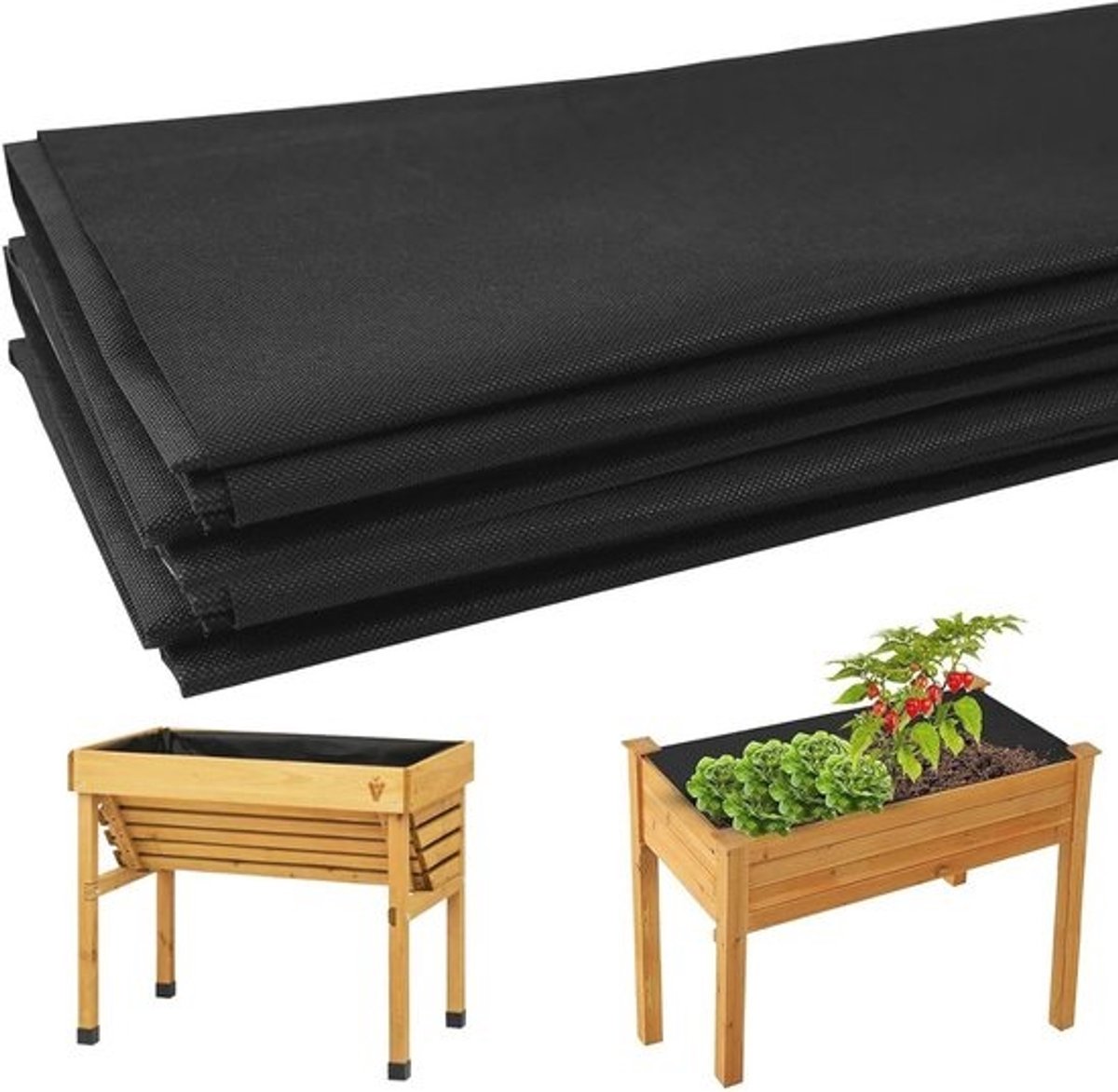 Verhoogd Tuinbed Stoffen Liner voor Planten en Kruiden - Heavy Duty Niet-Geweven Tuinbed Vervangende Hoes