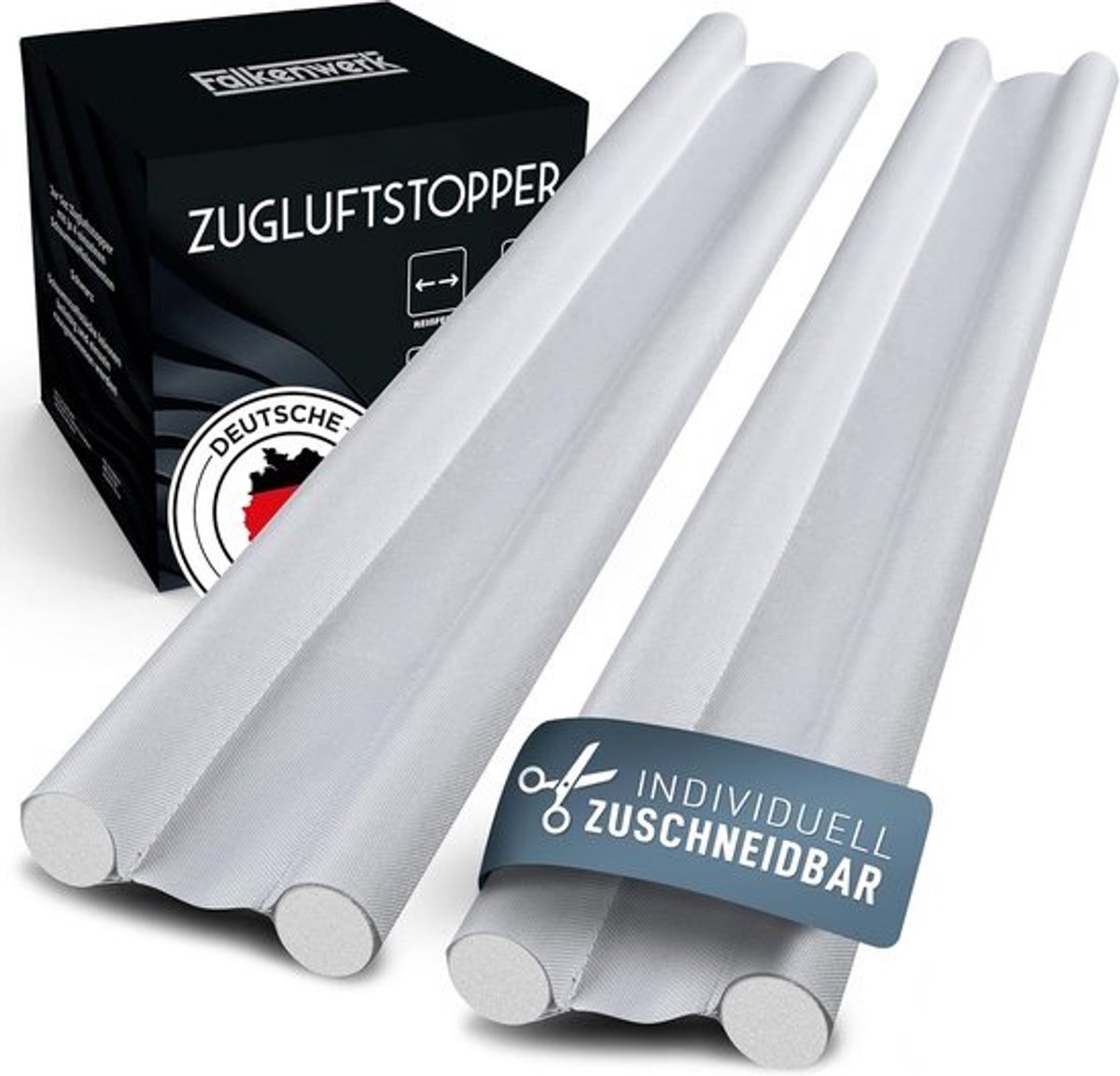 Tochtstopper deuren - 2-delige set op maat te snijden - deurafdichting 90 cm - dubbelzijdige deurafdichting - onder deurafdichting - wit