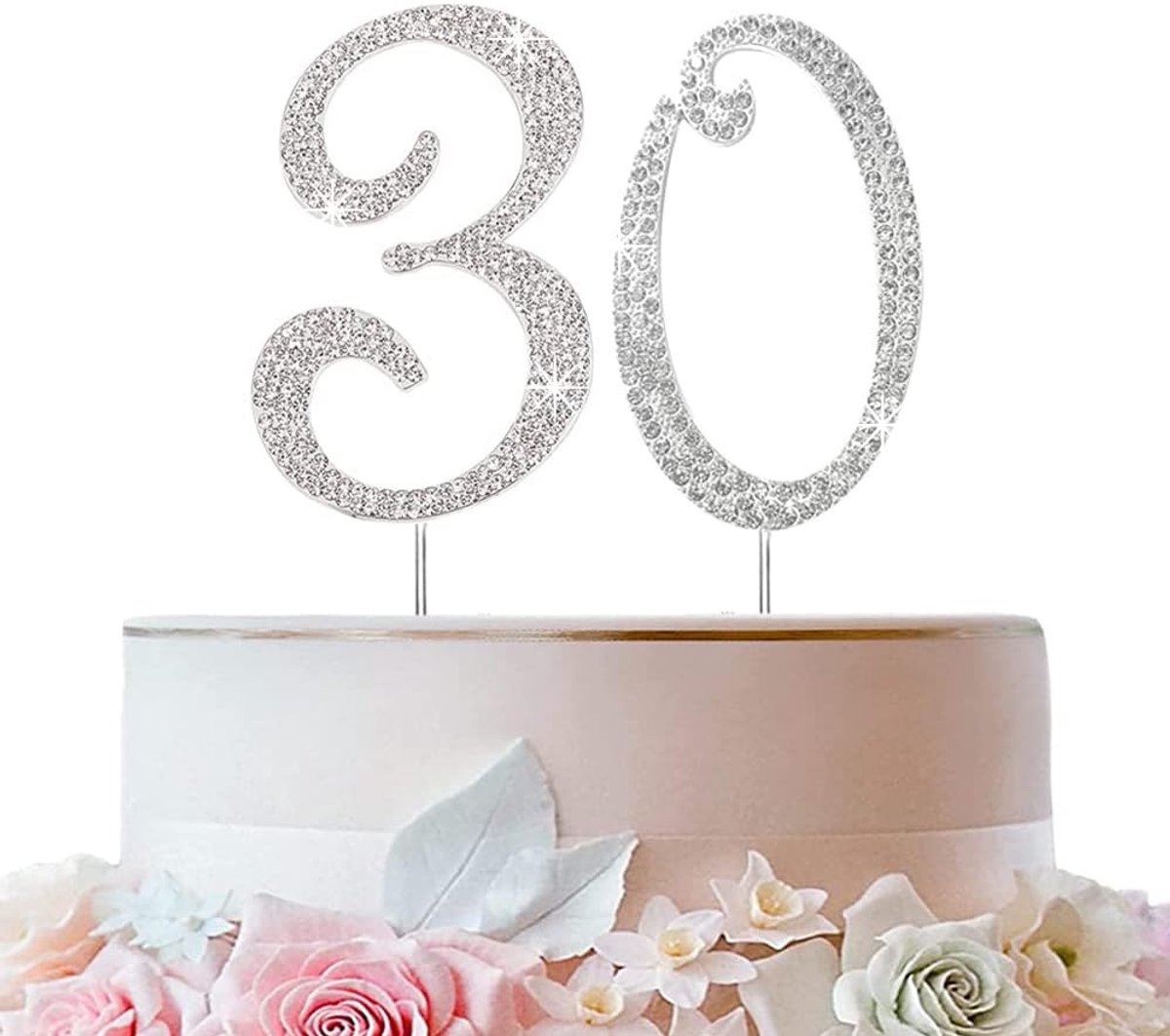 zilveren strass-steentjes Happy Birthday taarttopper voor verjaardagsdecoratie (30)