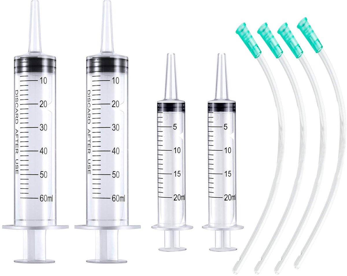 Spuit 20 ml/60 ml - kunststof - zonder naald - ideaal voor lab en diervoeding - ShopVlot
