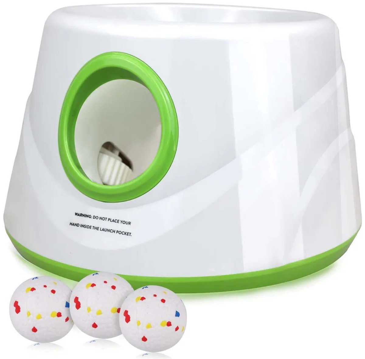 UrbanSelect Automatische Ballenwerper - Balwerper Hond - 3 Instelbare Afstanden - Automatisch Apporteren - Incl, 3 Ballen - Oplaadbaar - Wit/Groen