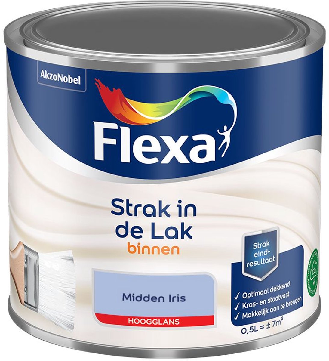 Flexa - Strak In De Lak Binnenlak Hoogglans - Midden Iris - Mengverf - 500 Ml