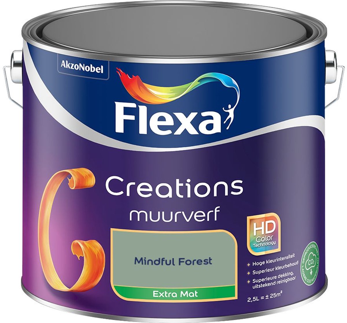 Flexa - Creations Muurverf Extra Mat - Mindful Forest - 2,5 L - Kleur Van Het Jaar 2027