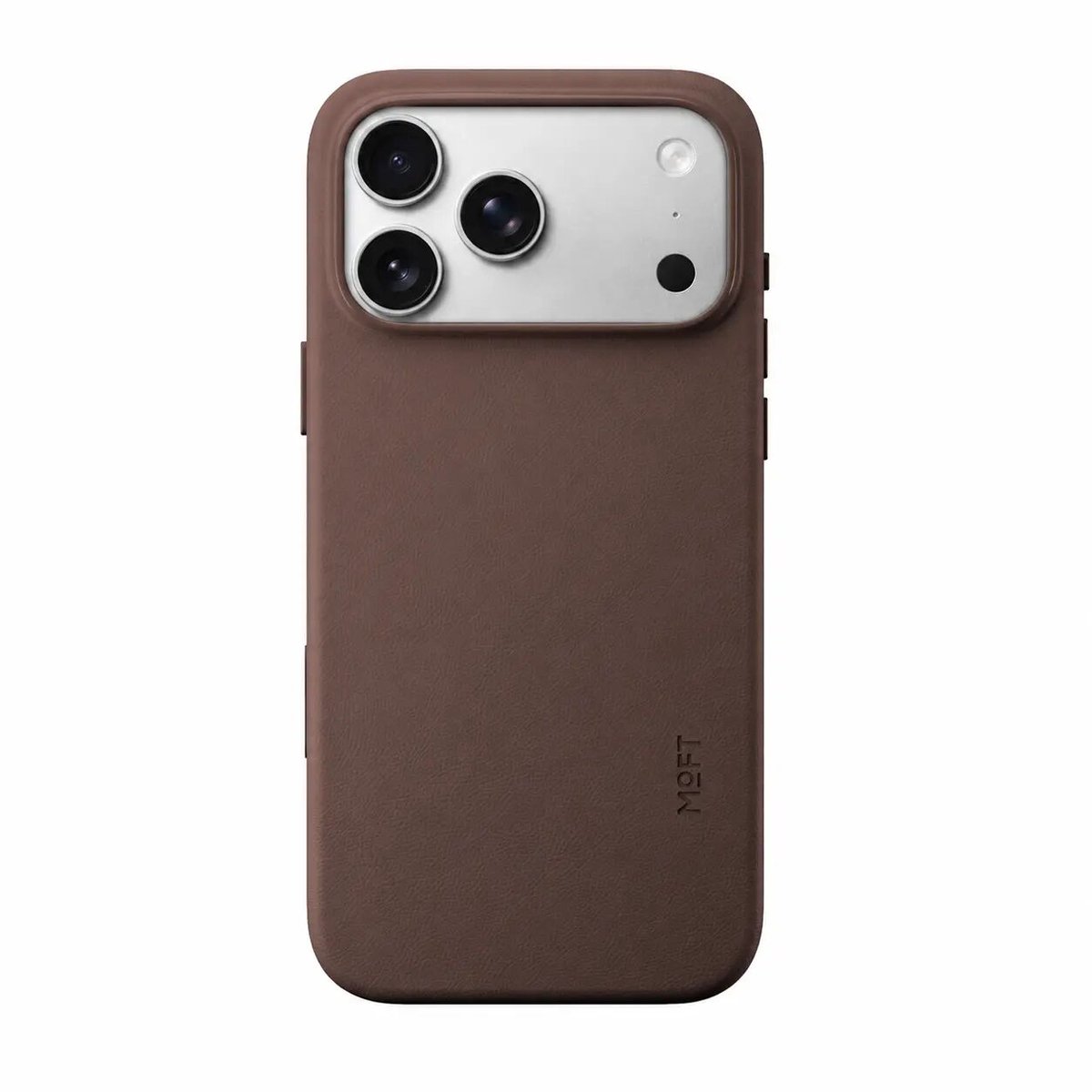 MOFT Hoesje Geschikt voor iPhone 18 Pro Max - MOVAS Snap Back Cover - Compatibel met MagSafe - Vegan Leer Case - Beschermhoes Dun - Duurzaam - Bruin