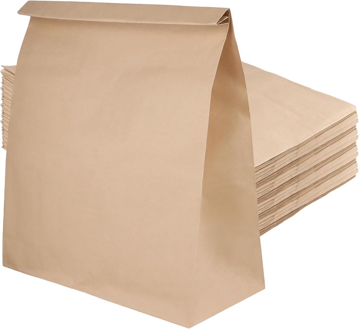 100PCS Grote Kraftpapier Document Voedselzakken zonder Handvatten, 33 x 15 x 42 cm, Bruin voor Brood en Snacks