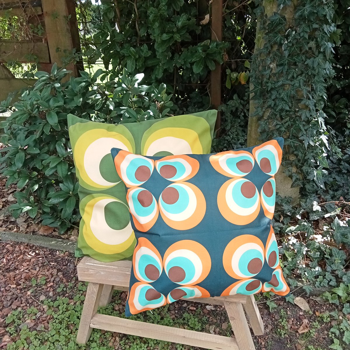 Kussenhoezen - Retro Midcentury kussenhoes set van 2 - 45 x 45 cm - Exclusief binnenkussen