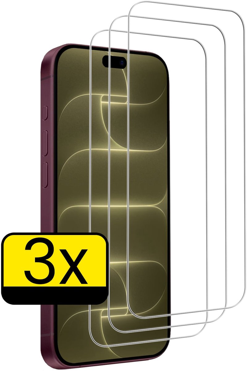 Screenprotector - Geschikt voor Apple iPhone 18 Pro Max - 3 Stuks - Volledige Dekking - Beschermglas - Gehard Glas - Tempered Glass - Screen Protector