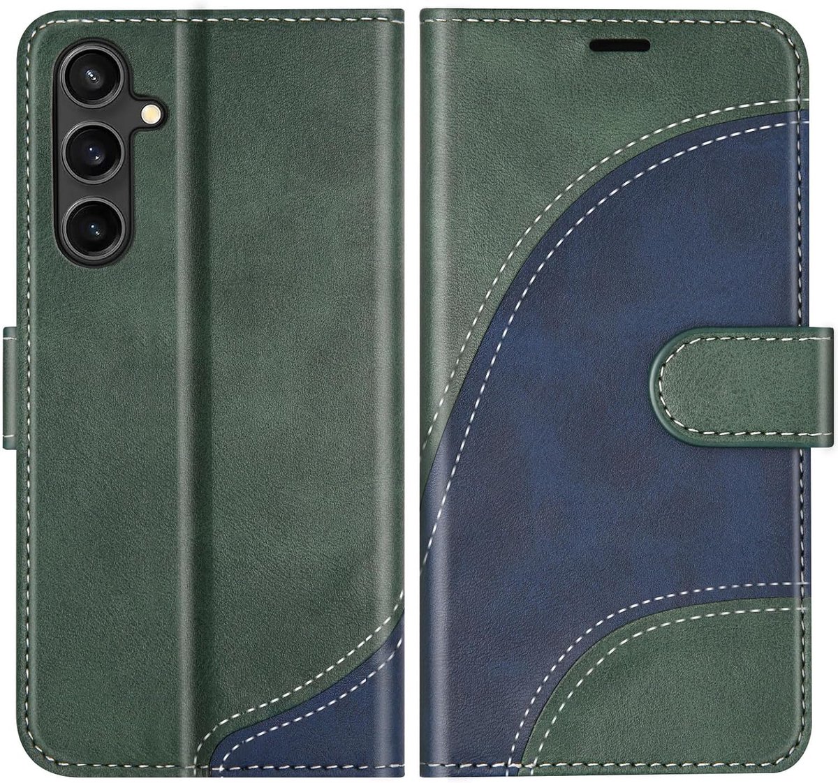 Hoesje voor Galaxy A16 5G / Galaxy A16 4G, PU Lederen Bookcase Portemonnee Beschermhoes Telefoonhoesjes, Flip Case Beschermhoesje voor Galaxy A16 5G / Galaxy A16 4G, Groen