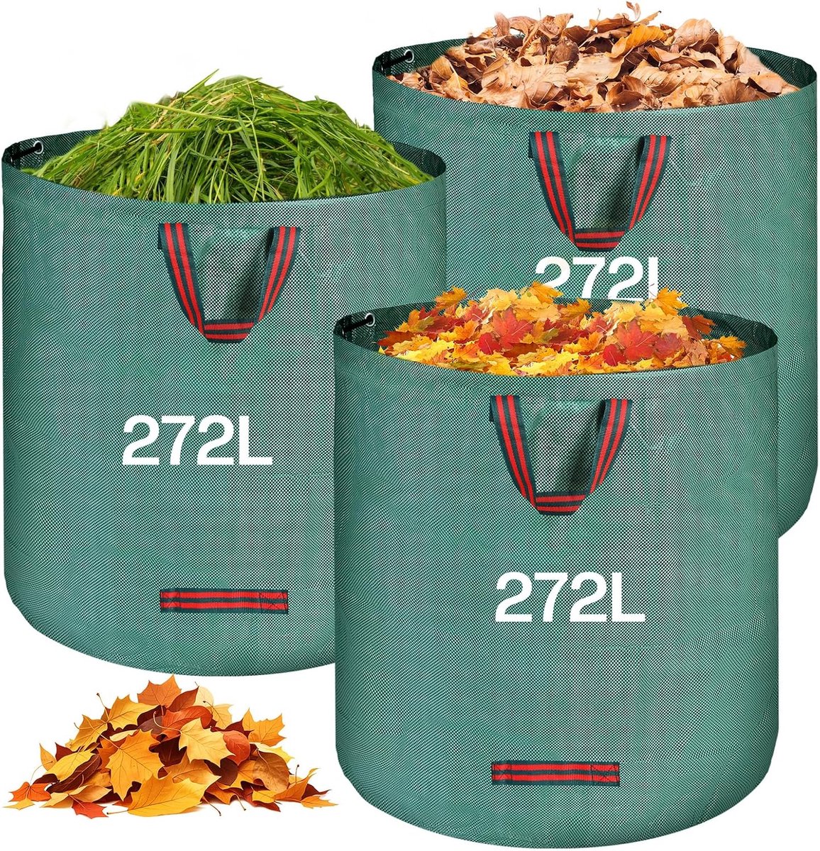 Tuinafvalzakken met handgrepen, voor de tuin, waterdicht, polypropyleen (PP), herbruikbaar