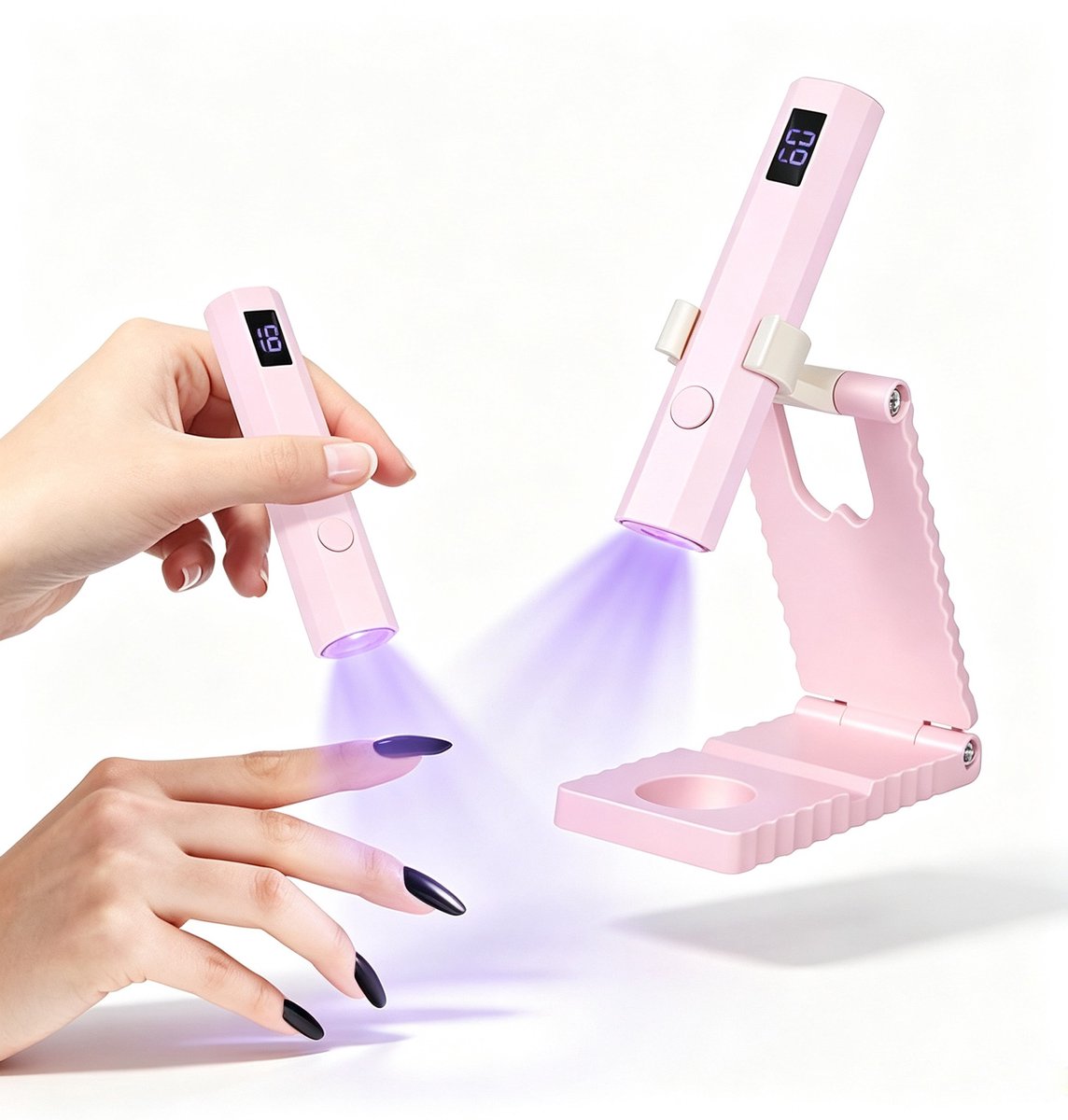 Namajunas-Mini Nagellamp-UV-lamp voor Gelnagels-Oplaadbaar met Standaard-Draagbare LED Nagellamp-2 Timerstanden Nageldroger-Voor DIY-nagels & Nagelstyling-Thuis&Onderweg-Snel Uitharden-USB Oplaadbaar-Compact Design-Ideaal voor Beginners&Professionals