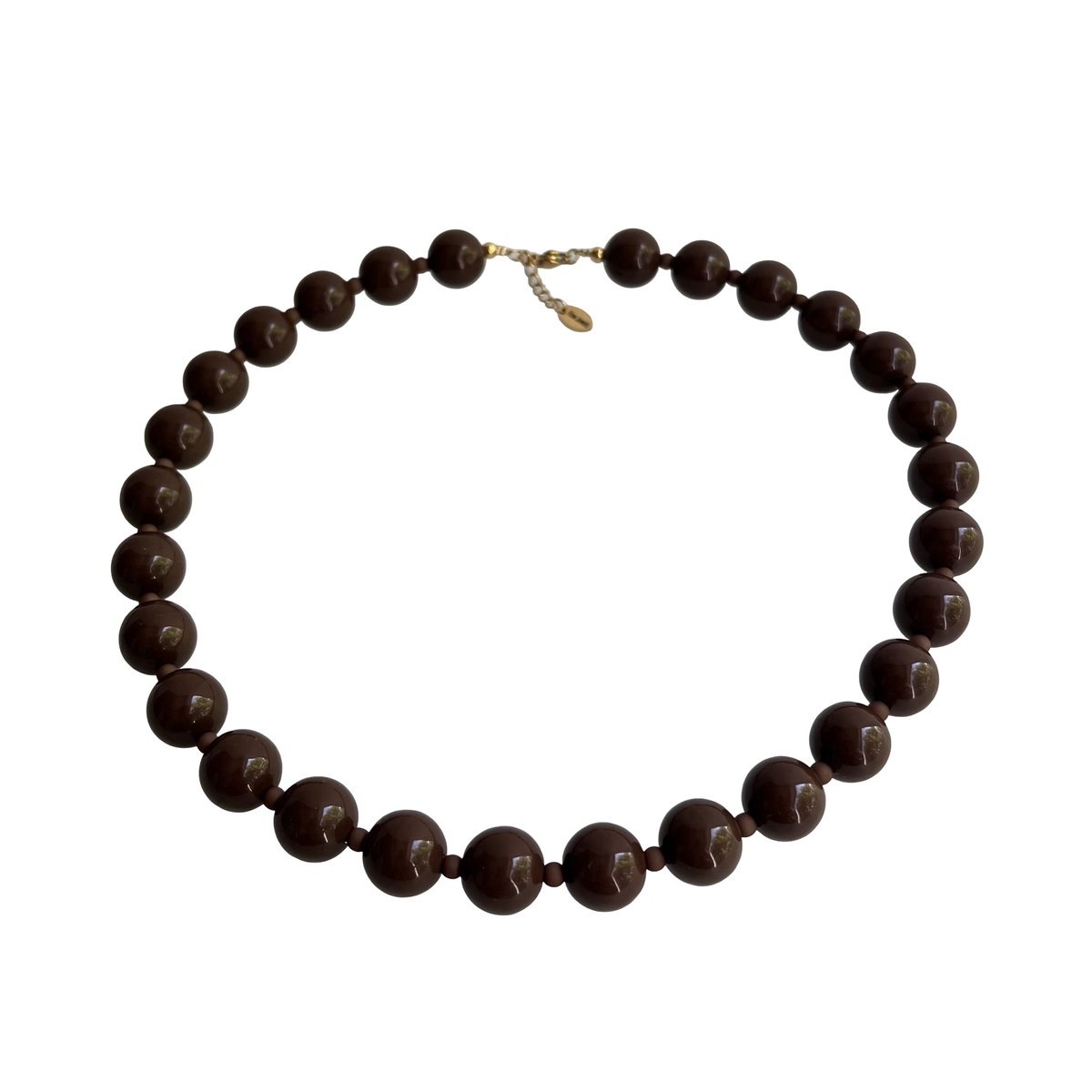 FlowJewels - XL-kralenketting- donkerbruin
