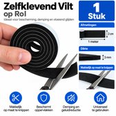 FSW-Products - Zelfklevend Meubelvilt Zwart (Rol 1 Meter) - 2cm breed - Viltjes - Antikras Vilt - Zelfklevende Vilt - Viltjes Stoelpoten - Vloerbeschermers - Meubelvilt op Rol – Bescherm Vilt – Meubels - Stoelviltjes - Plakvilt