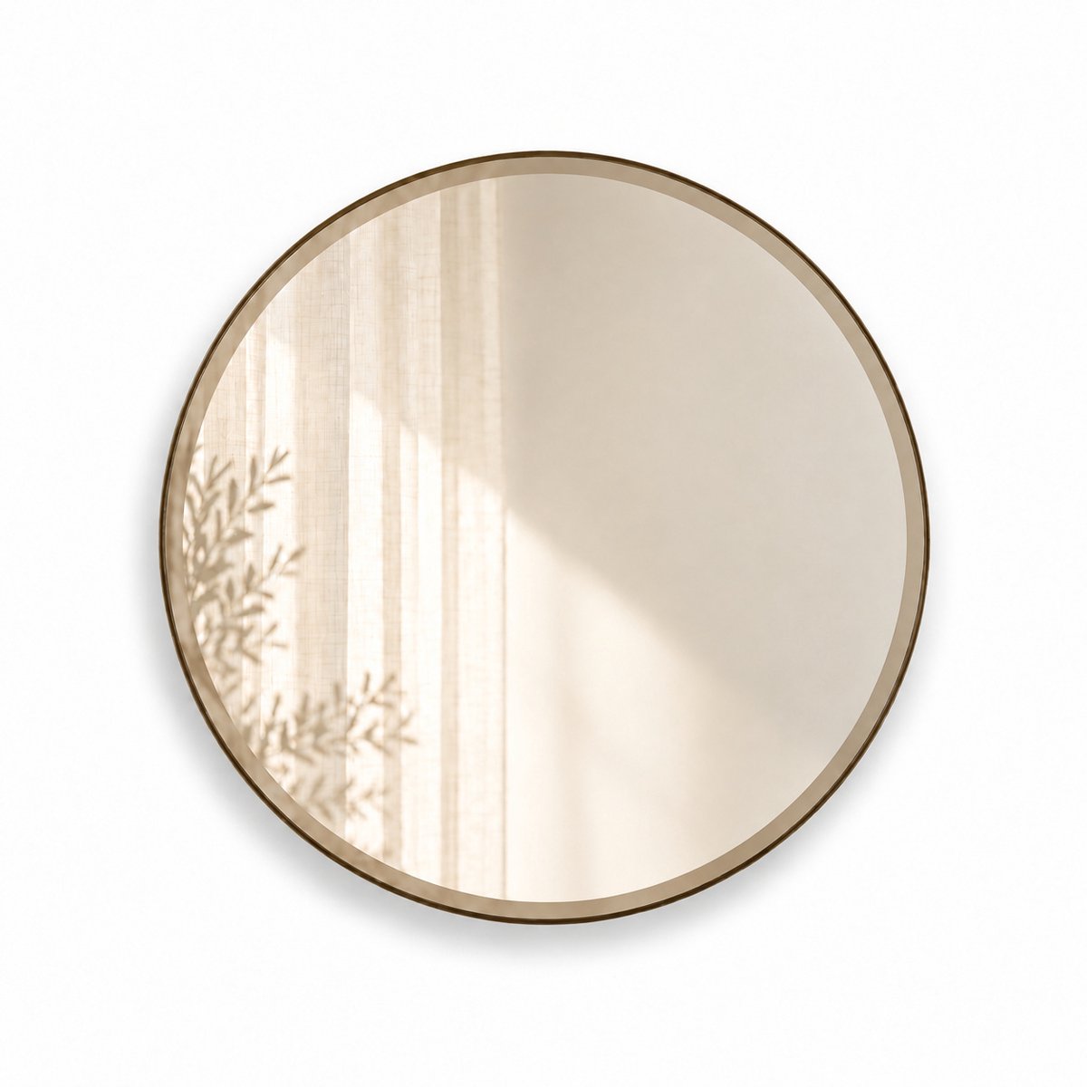 Indore Home Ronde Wandspiegel Brons – Spiegel met Facet Rand – 60 cm