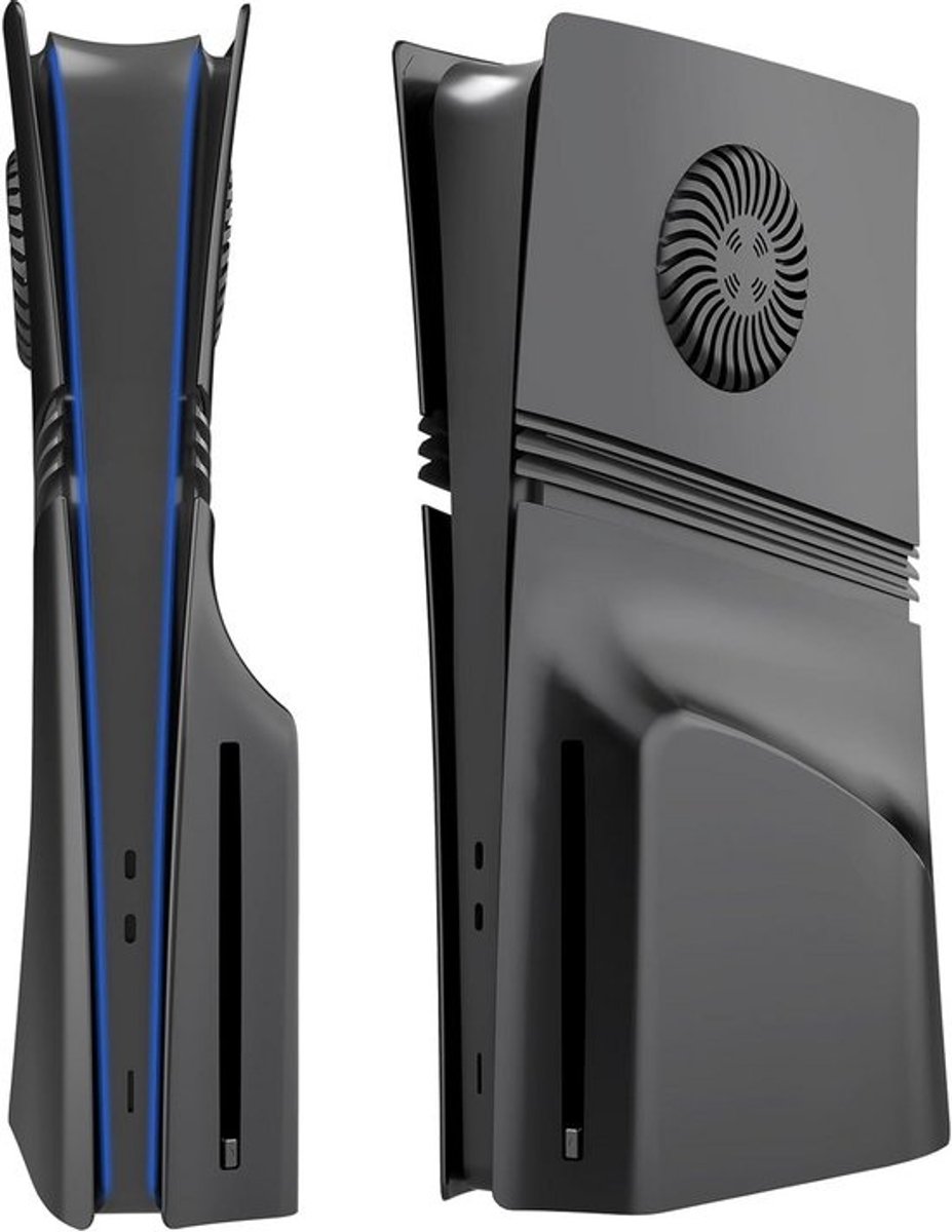 Hoes voor PS5 Pro Console Front & Back Panel Vervanging Zwart Met Verbeterde Koeling en Stofbescherming
