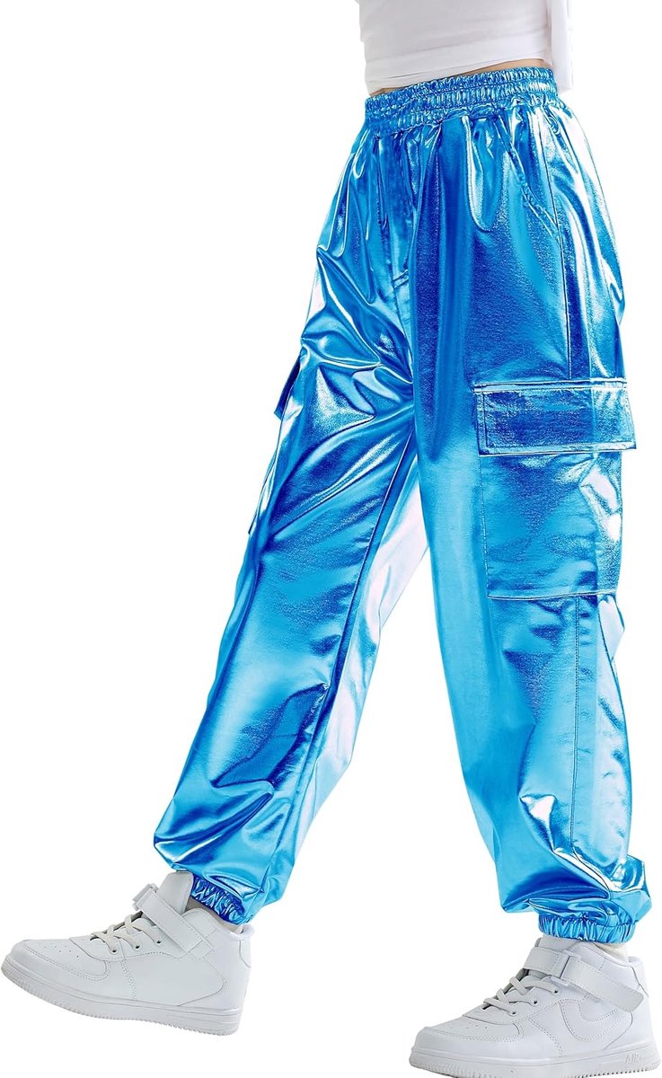 Hiphopbroek voor meisjes, cargobroek met stretch voor jongens, joggers, streetwear en dans