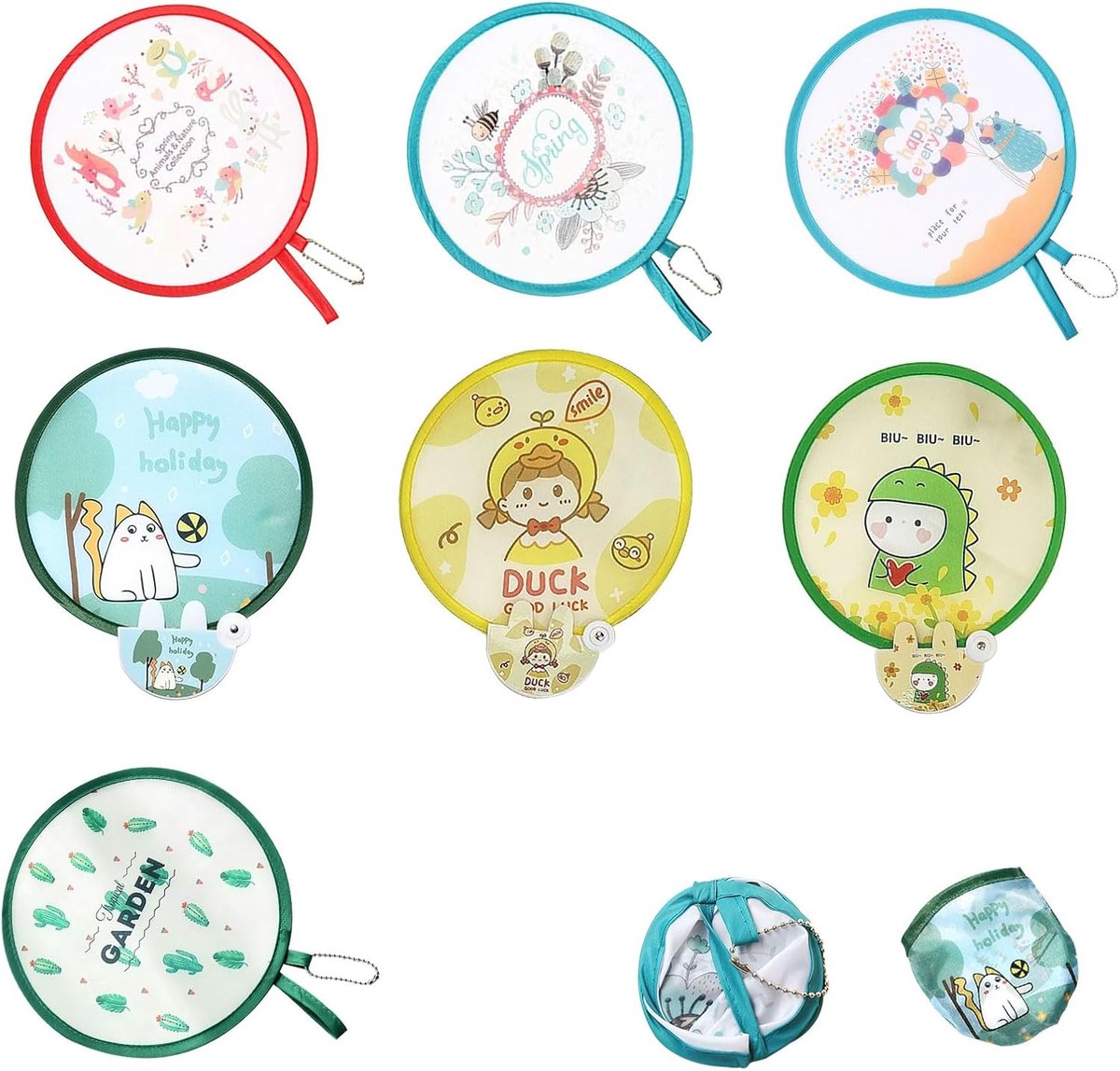ronde vakken, 7 stuks, draagbaar, rond, opvouwbaar, draagbaar, rond, zakvakken, klein, opvouwbaar, decoratie voor festival, bruiloft