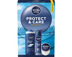 NIVEA MEN Protect & Care geschenkset voor mannen - Giftset - Sint Cadeau - Kerst Cadeau - Cadeauset met Douchegel, Deodorant & Crème