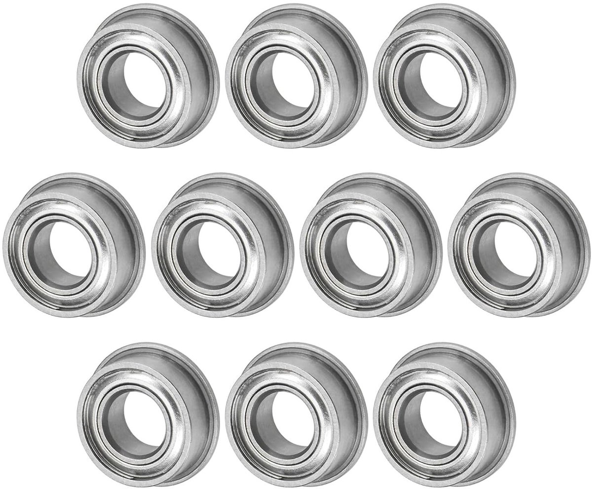Flenslagers 4x8x3mm Dubbel Metaal Afgedicht Chroomstaal voor Tuinmachines, Printers en Gereedschap - Verpakking van 10 Stuks