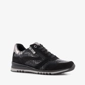 Marco Tozzi dames sneakers met croco dessin zwart - Maat 42 - Uitneembare zool