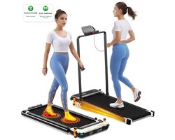 AKLUER 520A-B Loopband met Handgreep & Voetmassage – 2,5PK, Verstelbare Helling, Dubbel LED, Ideaal als Cadeau