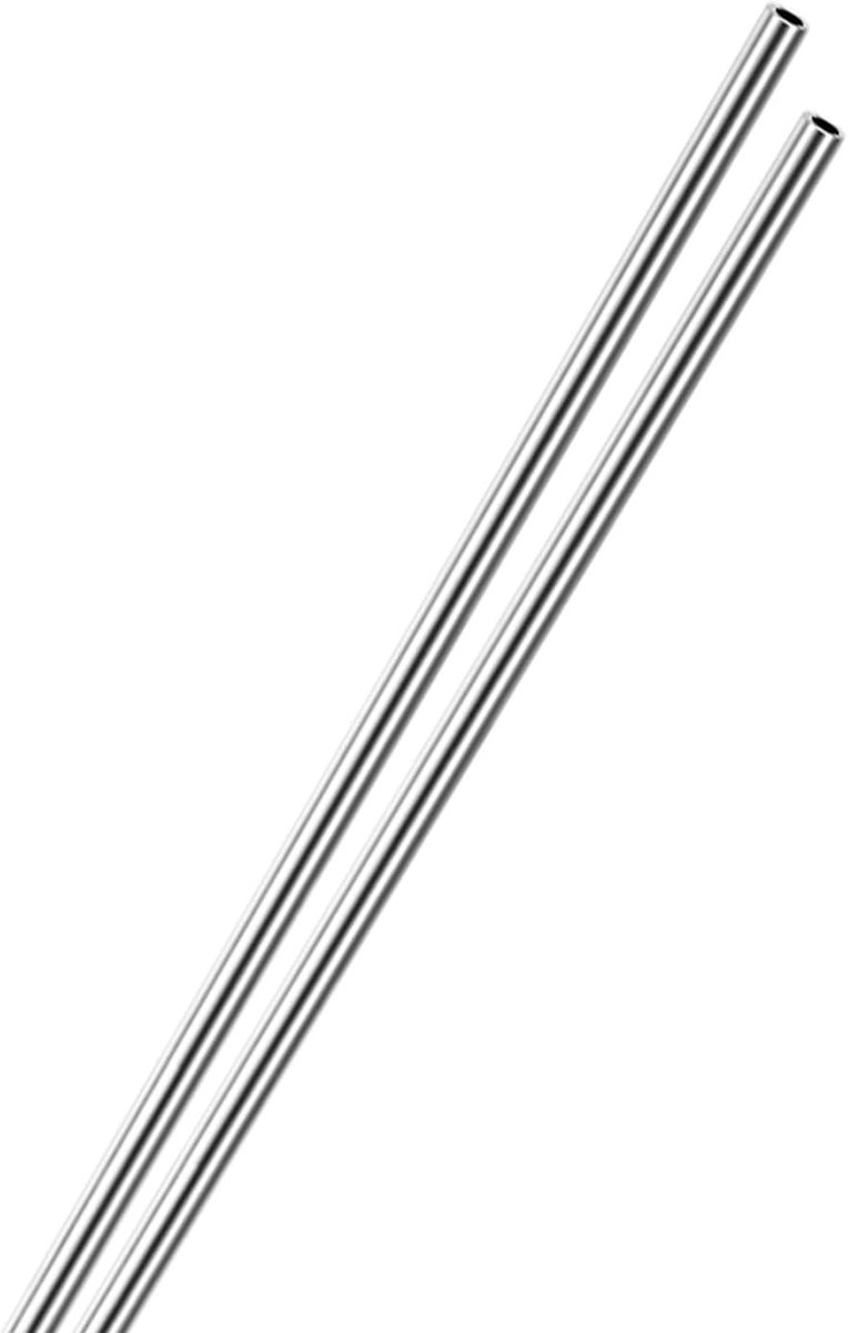 2 Pack 250mm 304 Roestvrijstalen Buizen, 3mm OD en 0.4mm Wanddikte voor Constructie, Machining en DIY Projecten