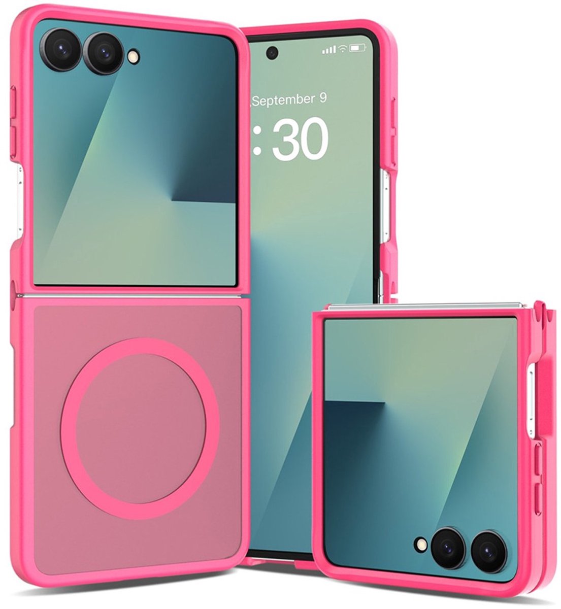 AziLine Backcover Magsafe Hoesje Geschikt voor Samsung Galaxy Z Flip 8 - Roze - Frozen Frosted Look TPU Cover
