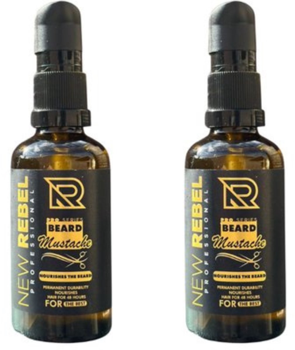 NEW REBEL Baardolie Set – 2x Baard & Snor Olie + 4-delige Kamenset – Baardverzorging Voor Mannen – Huid & Haar Voeding – Anti-Klit – Professionele Grooming Set