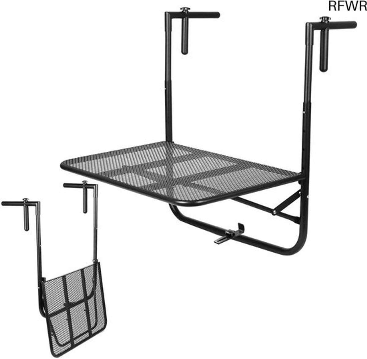 RFWR® Inklapbare Balkontafel voor Balkon of Terras - Verstelbaar in 3 Hoogtes, Stabiele Driehoekige Structuur en Multifunctioneel Ontwerp