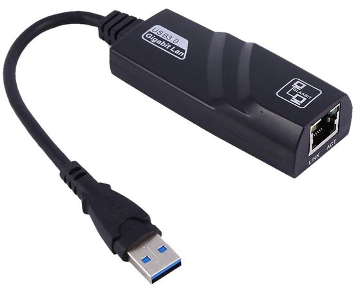 A01 USB Naar Internet - Ethernet LAN Netwerk Adapter 3.0 - UTP - Zwart
