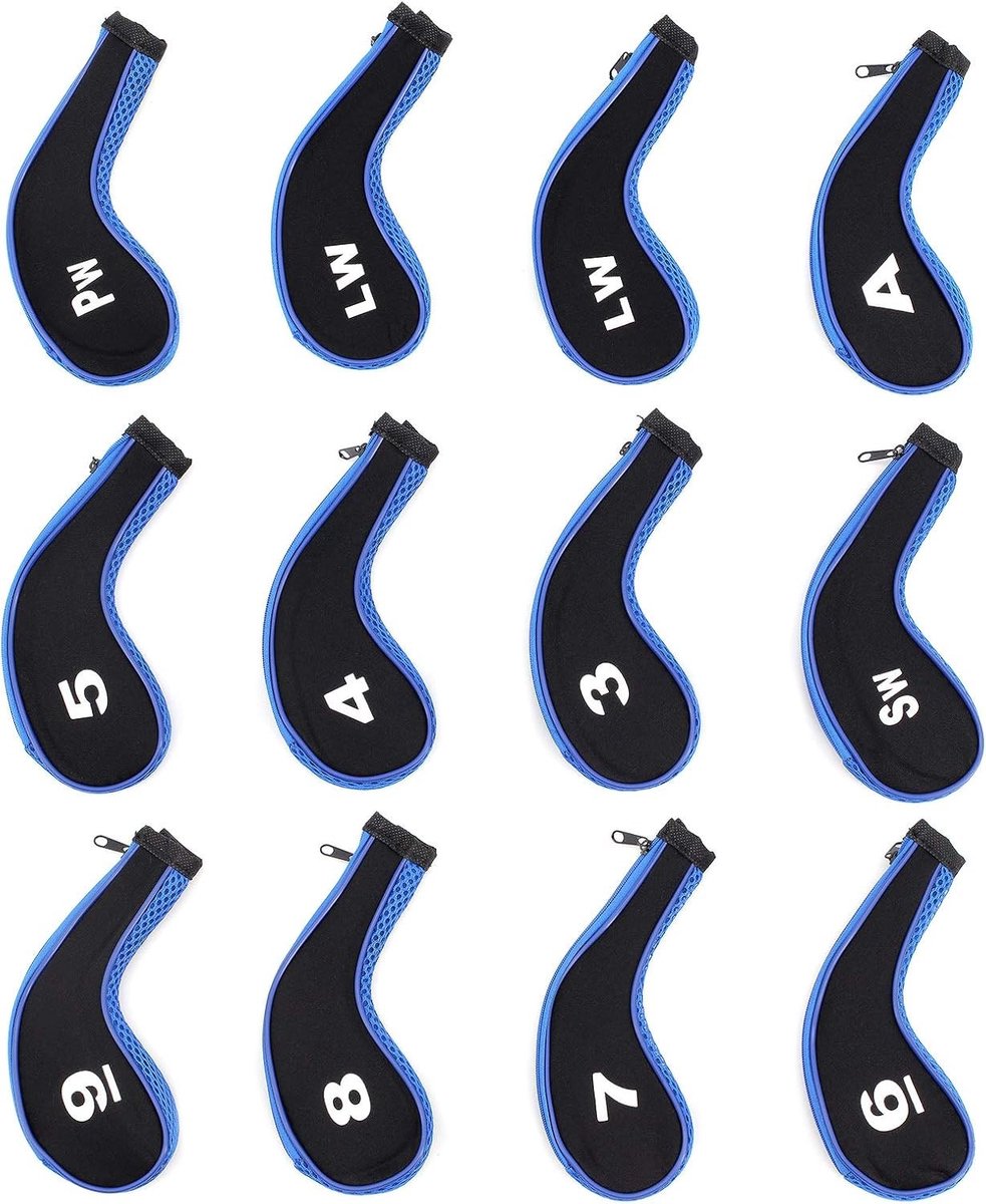 Set van 12 Golf Club Caps voor Putter en Iron - Bescherming voor Golfclubs, Hoofdkappen en Accessoires