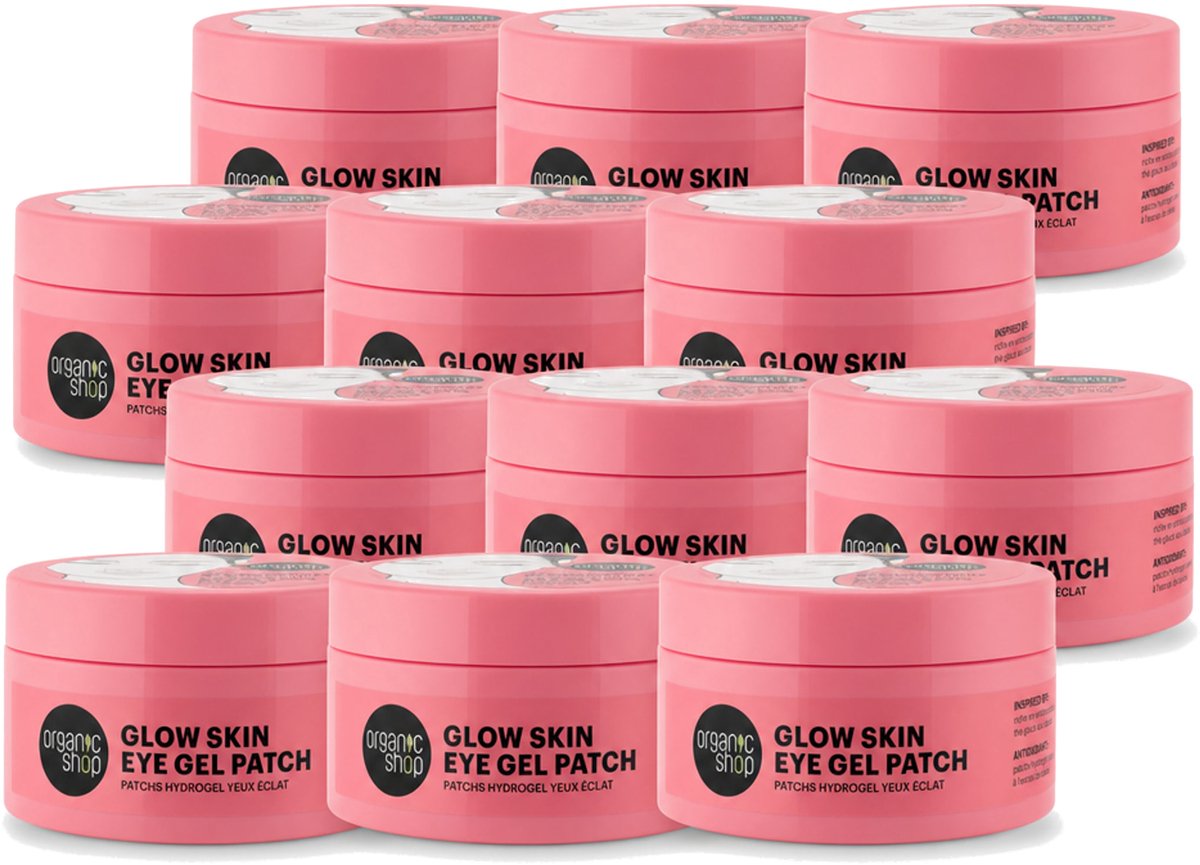 12 x Organic Shop - Eye Gel Patch Berry Iced Tea & Antioxidant - Kalmerend en Hydraterend - 60 Patches - Voordeelverpakking - 12 stuks