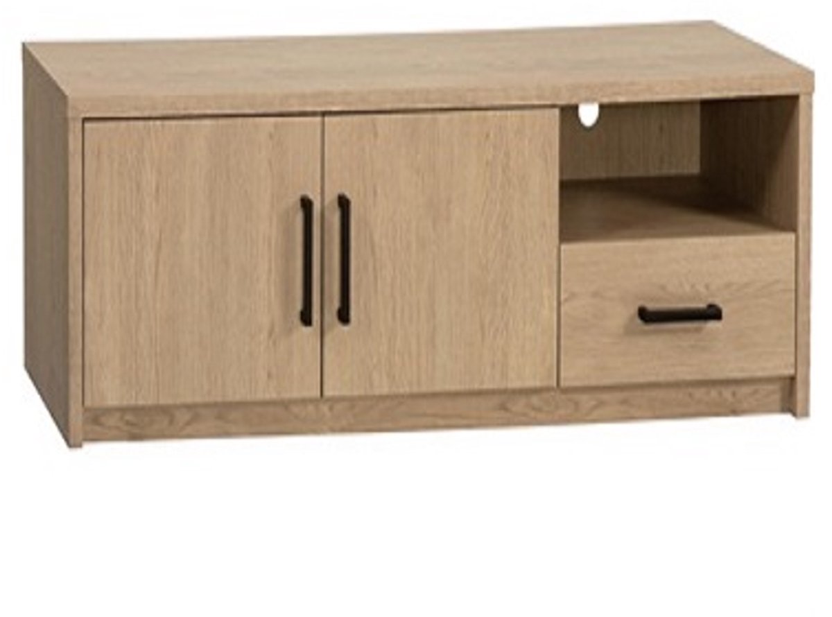 A-Meubel Scheveningen TV kast laag 2 dr / 1 la / 1 open Vintage Oak