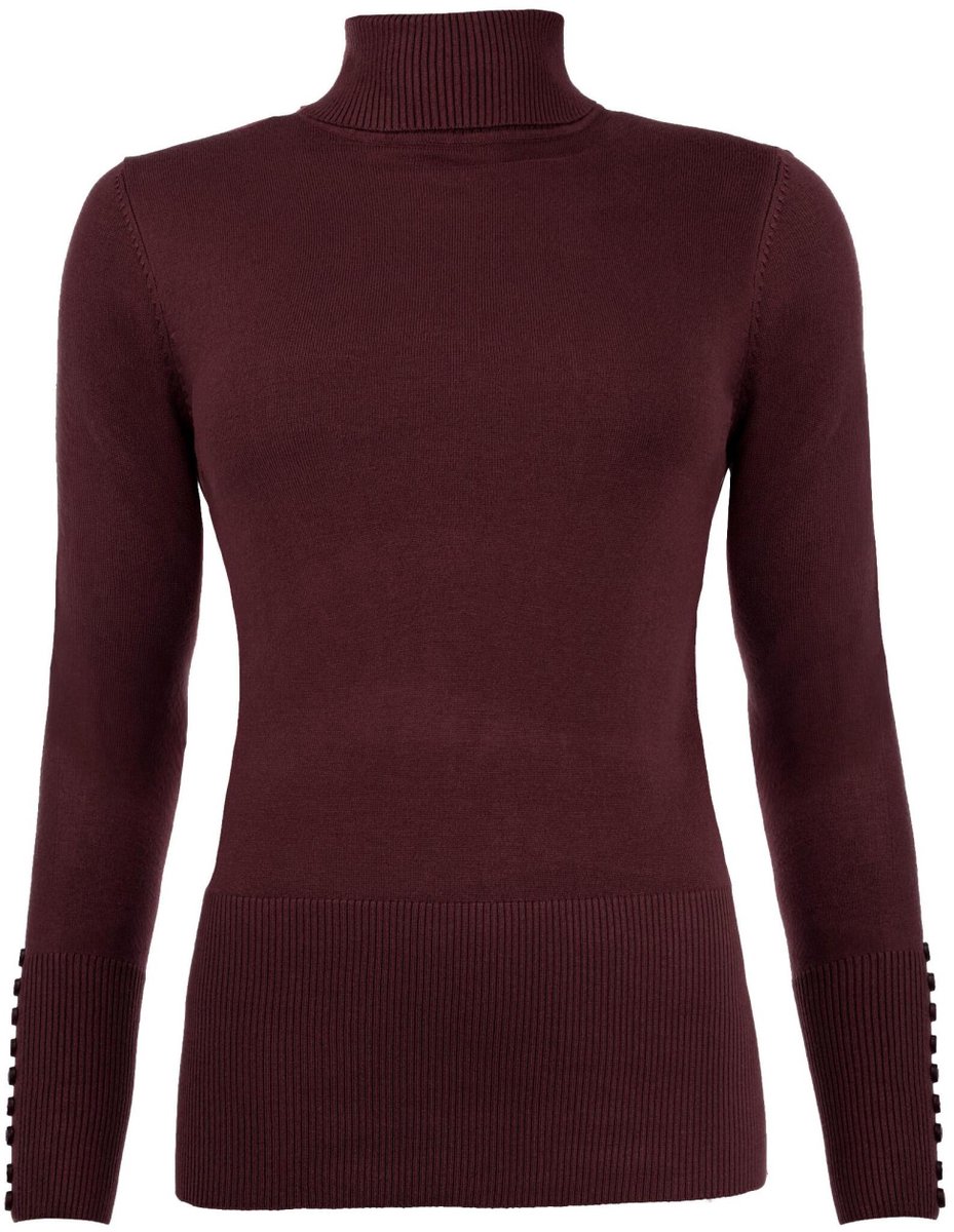 NED Trui Belon Ls Rmb Brei 26w1 U106 02 821 Grape Wine Dames Maat - XS