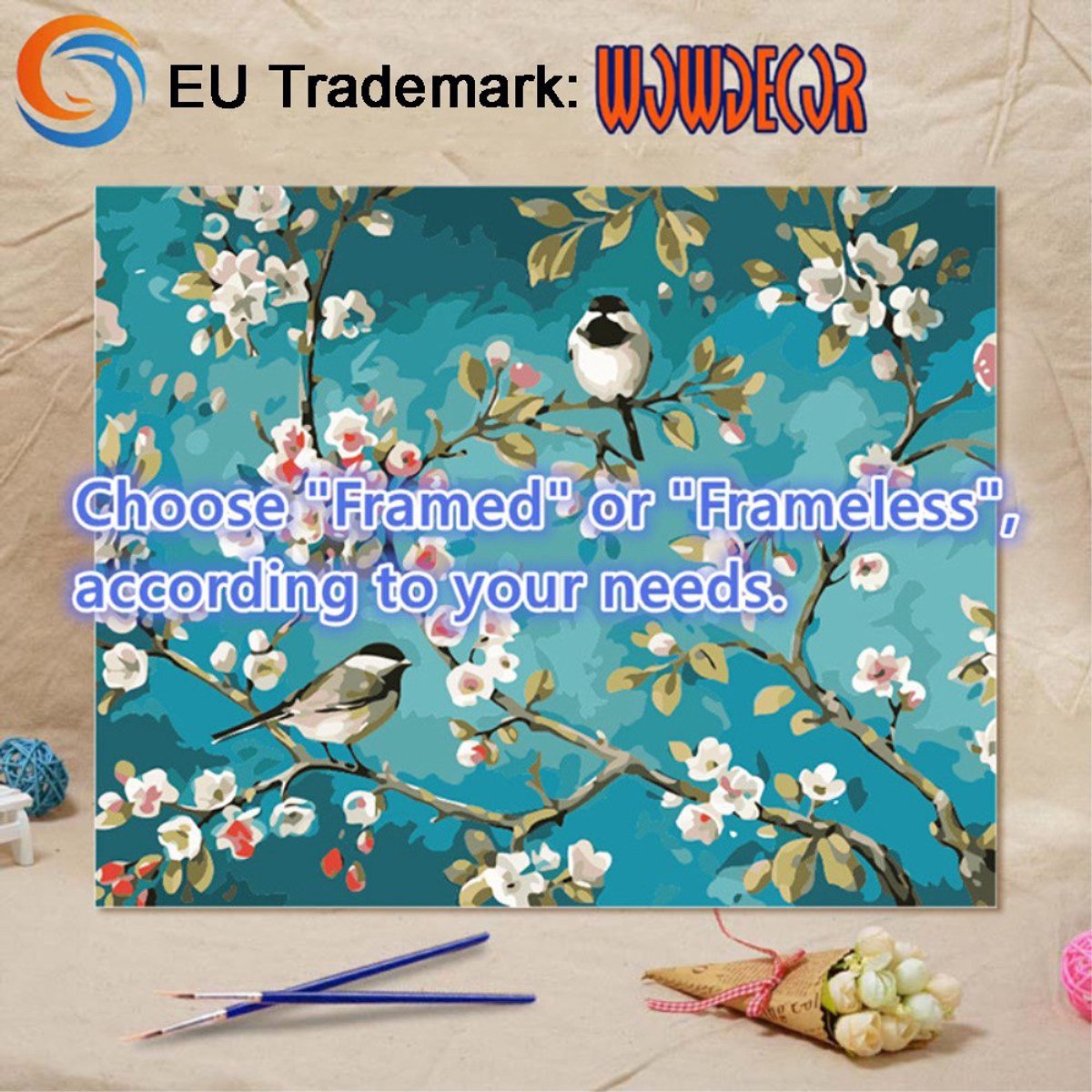 Verf op nummers kit 40 x 50 cm - sneeuwbos wolven en uil - DIY schilderen voor ontspanning - creatief plezier - ShopVlot