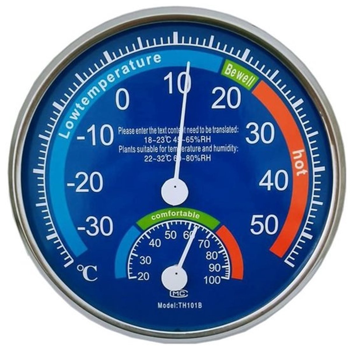 SPORTARC Thermometer Hygrometer Thermo Analoge Vochtigheid Kamer klimaatregeling Binnen Blauw