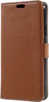 Shop4 - iPhone X / Xs Hoesje - Wallet Case Grain Bruin