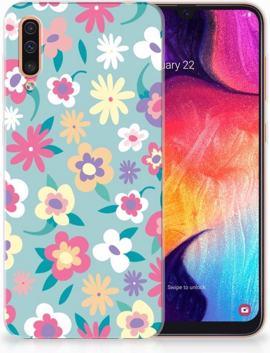 Back Cover voor Samsung Galaxy A50 TPU Case Flower Power