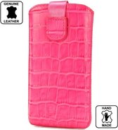 B2C Leather Case Samsung Galaxy SIII Mini i8190 Croco Look Pink