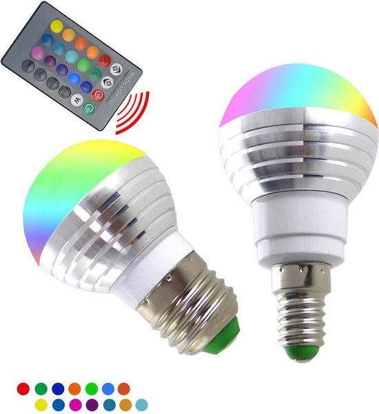 verlichting - RGB led lamp - Dimbaar - 16 kleuren - 5W - E27 - de ideale sfeer | bol.com