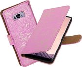 BestCases.nl Samsung Galaxy S8+ Plus Lace booktype hoesje Roze