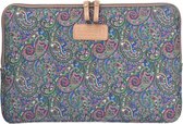 Lisen – Laptop Sleeve met Paisley print tot 14 inch – Groen/Roze
