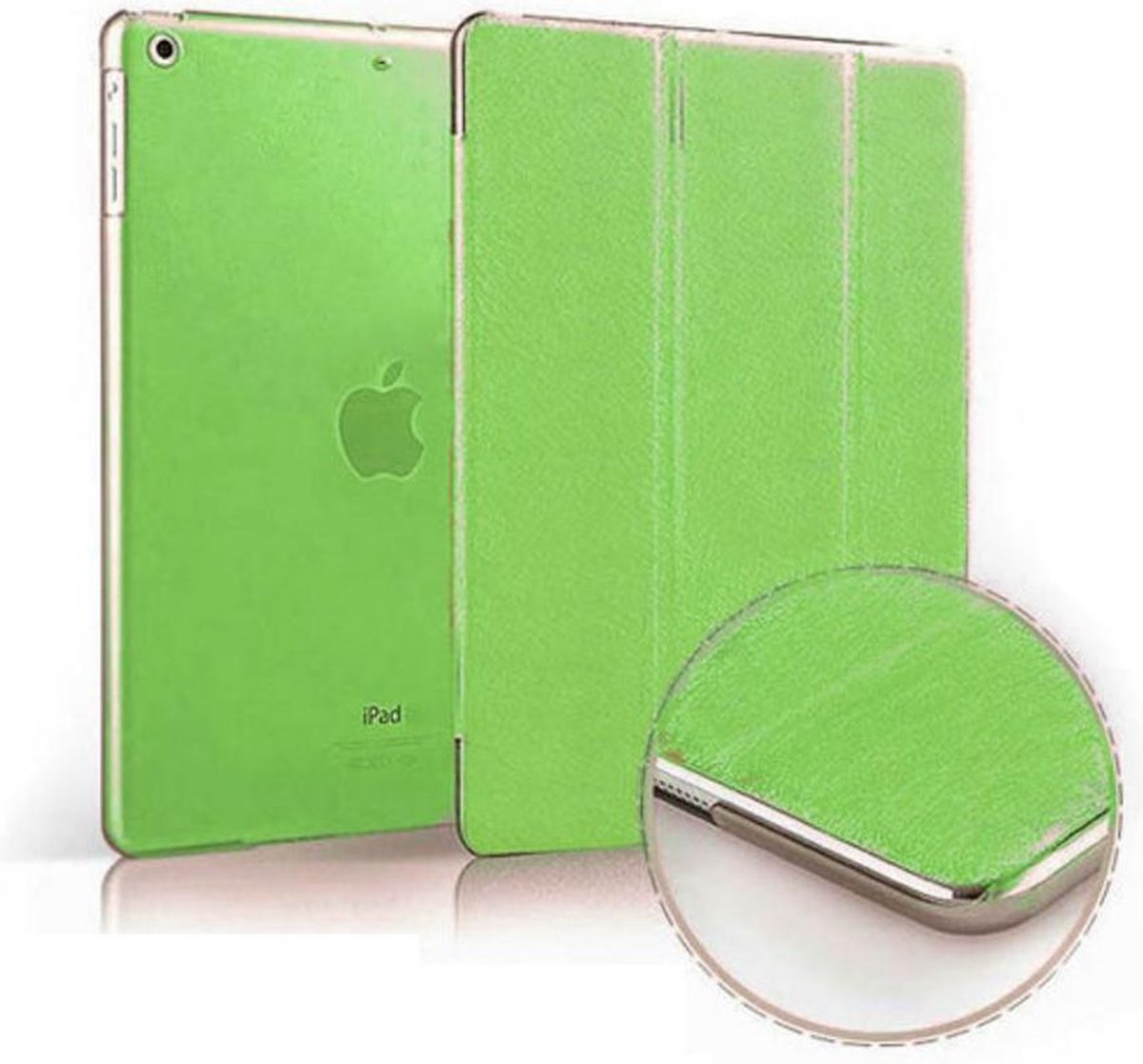 Luxe Smart Case Cover met Achterkant Back Cover Green Groen voor Apple iPad Mini 1, 2, 3